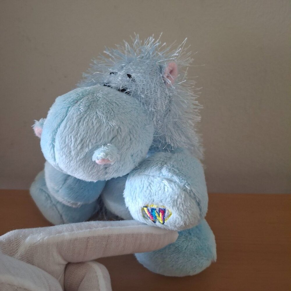 GANZ Webkinz Blue Hippo Plush Figurine Stuffed Animal W/O Code